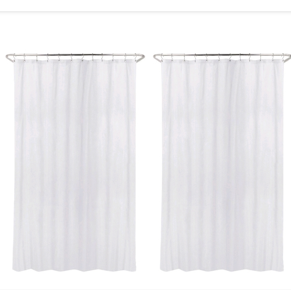 Made By Design 2pk Waterproof Basket Weave Fabric Shower Liner 2 Pack Bu…